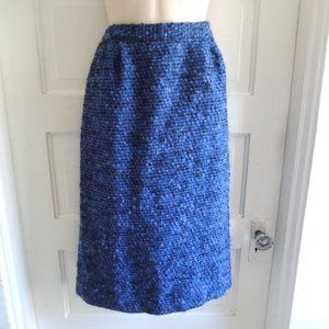 Pendleton Blue Vintage 100% Wool Boucle Pencil Skirt 12 (fits S)
